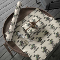 And They’re Off Colorful Horse Racing Sketch Wrapping Paper Roll Jockey and Thoroughbred Sprinting Race Day