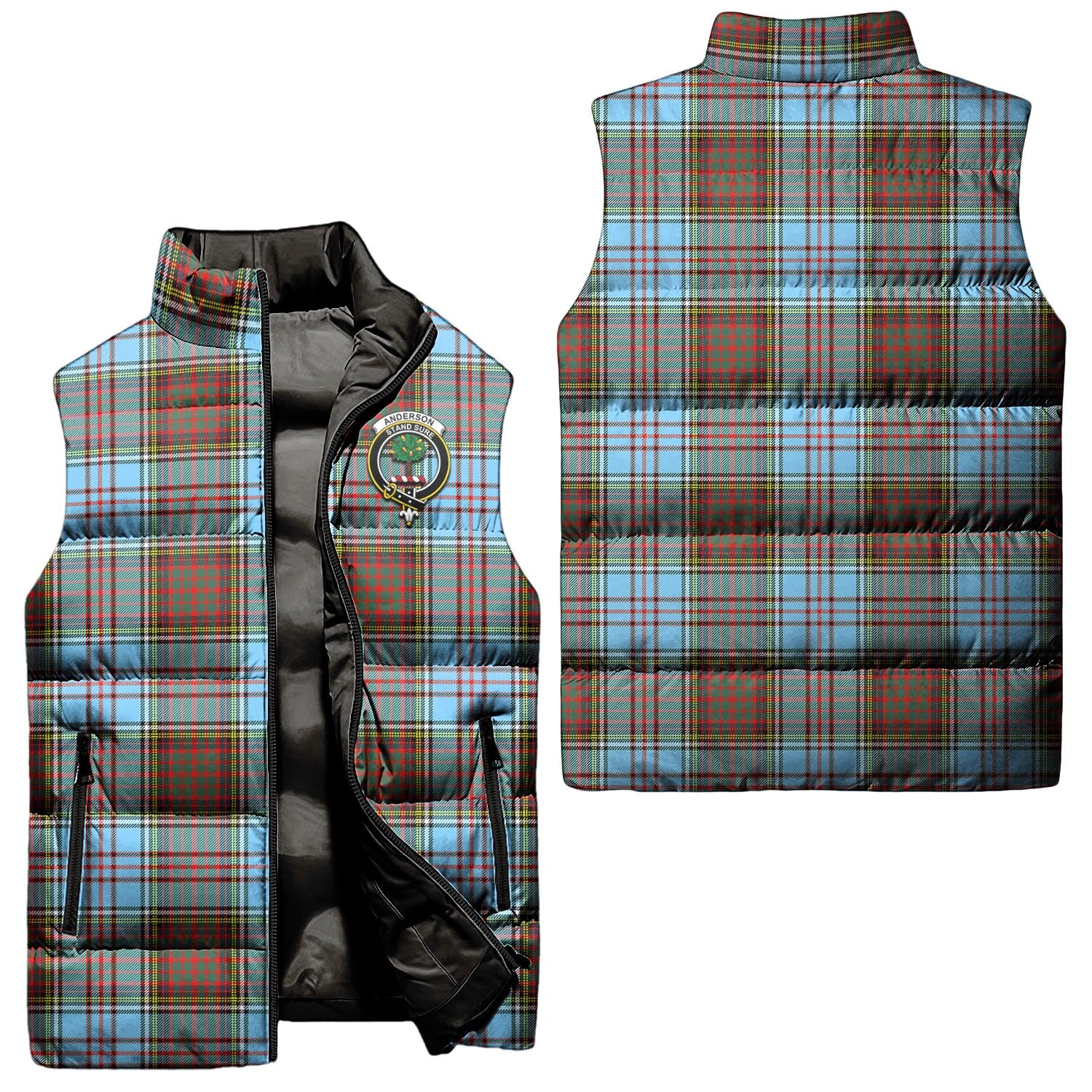 anderson-ancient-clan-puffer-vest-family-crest-plaid-sleeveless-down-jacket