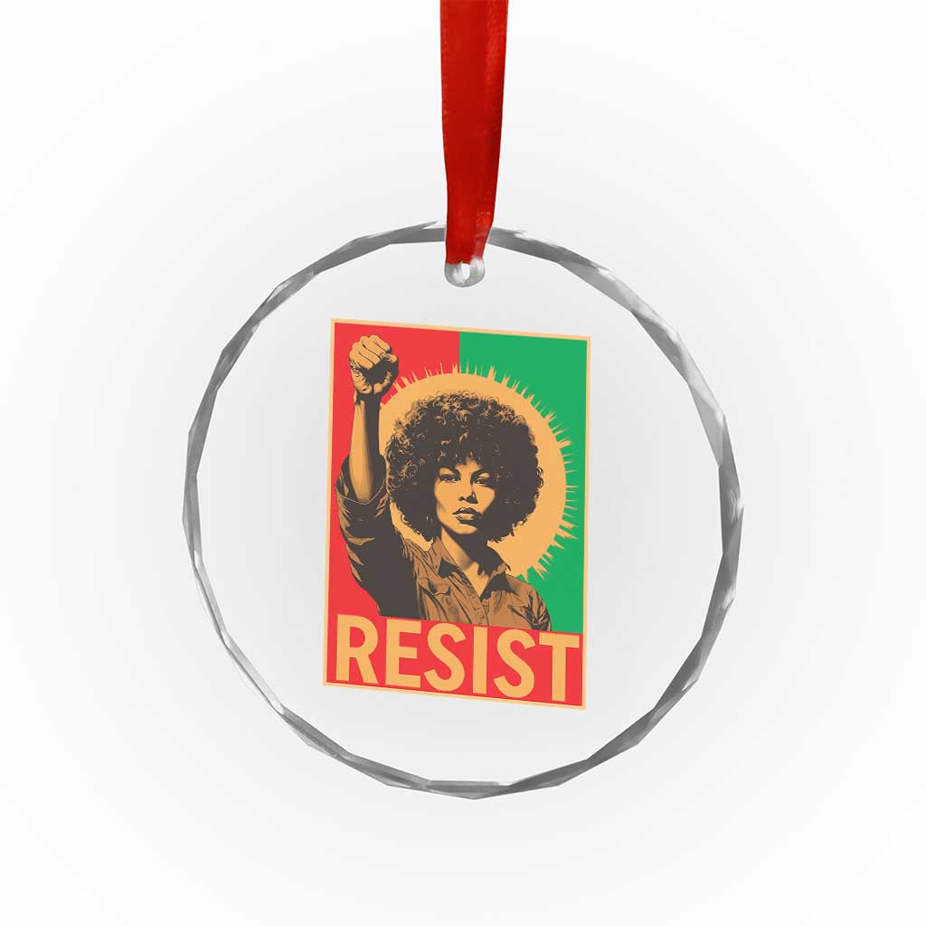 Angela Davis Crystal Glass Ornament Political Protest Resist Civil Rights Freedom - Wonder Print Shop