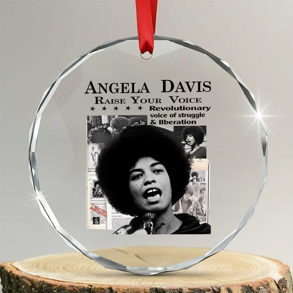 Angela Davis Crystal Glass Ornament Raise Your Voice Revolutionary Power Liberation TS02