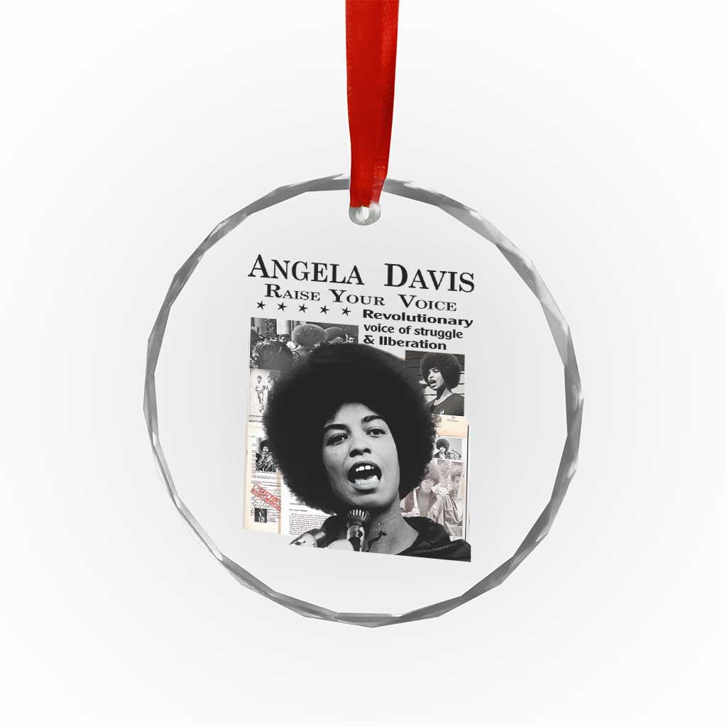 Angela Davis Crystal Glass Ornament Raise Your Voice Revolutionary Power Liberation TS02