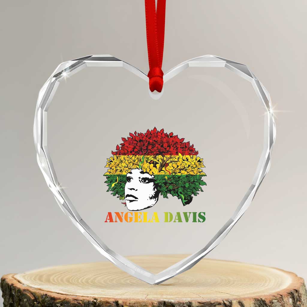 Angela Davis Heart Crystal Glass Ornament Black History Month - Wonder Print Shop