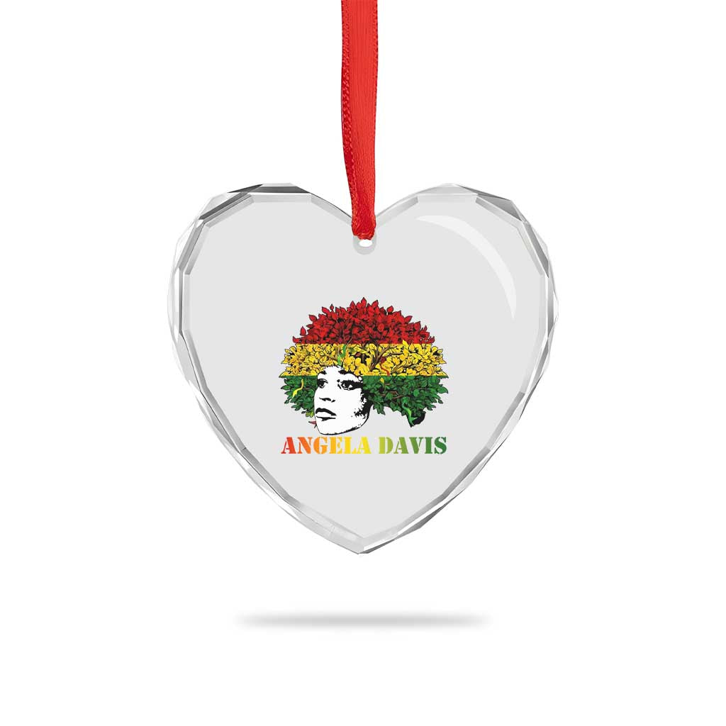 Angela Davis Heart Crystal Glass Ornament Black History Month - Wonder Print Shop