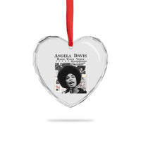 Angela Davis Heart Crystal Glass Ornament Raise Your Voice Revolutionary Power Liberation - Wonder Print Shop