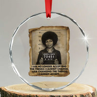 Angela Davis Inspirational Quote Crystal Glass Ornament Black History Melanin - Wonder Print Shop
