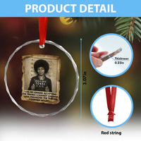 Angela Davis Inspirational Quote Crystal Glass Ornament Black History Melanin - Wonder Print Shop