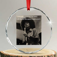 Angela Davis Inspirational Quote Crystal Glass Ornament Black History Month - Wonder Print Shop