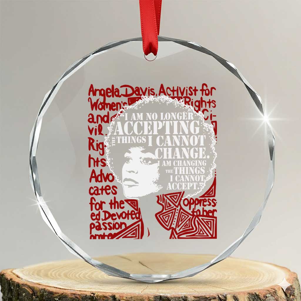 Angela Davis Inspirational Quote Crystal Glass Ornament Black History Month - Wonder Print Shop