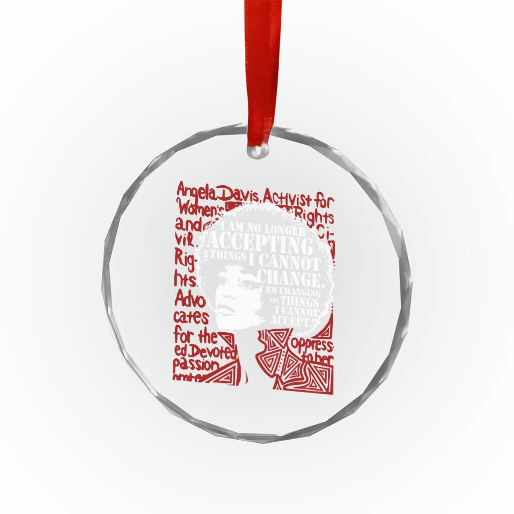 Angela Davis Inspirational Quote Crystal Glass Ornament Black History Month - Wonder Print Shop