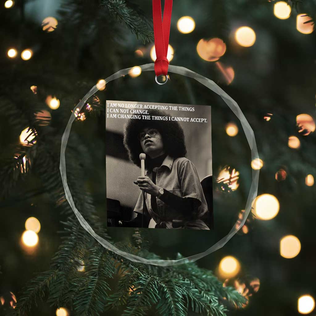 Angela Davis Inspirational Quote Crystal Glass Ornament Black History Month - Wonder Print Shop