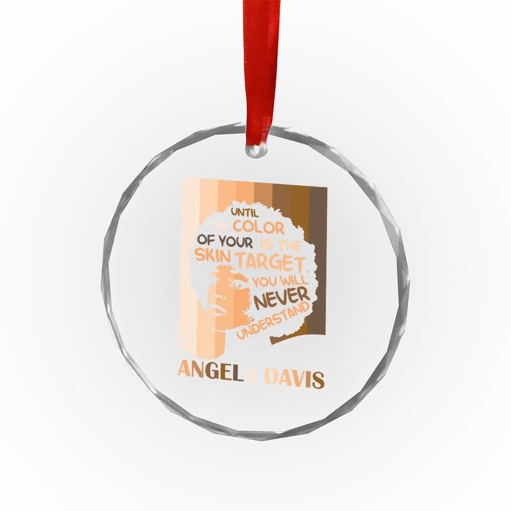 Angela Davis Inspirational Quote Crystal Glass Ornament Black Pride Melanin - Wonder Print Shop