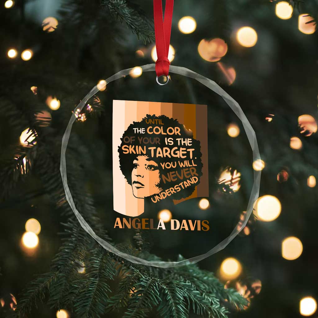 Angela Davis Inspirational Quote Crystal Glass Ornament Black Pride Melanin - Wonder Print Shop