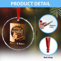 Angela Davis Inspirational Quote Crystal Glass Ornament Black Pride Melanin - Wonder Print Shop