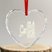 Angela Davis Inspirational Quote Heart Crystal Glass Ornament - Wonder Print Shop