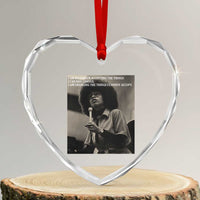 Angela Davis Inspirational Quote Heart Crystal Glass Ornament Black History Month - Wonder Print Shop