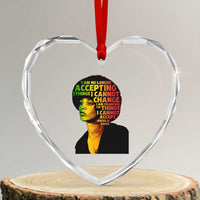 Angela Davis Inspirational Quote Heart Crystal Glass Ornament Black History Month Afro Woman Activist - Wonder Print Shop