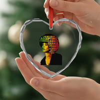 Angela Davis Inspirational Quote Heart Crystal Glass Ornament Black History Month Afro Woman Activist - Wonder Print Shop