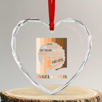 Angela Davis Inspirational Quote Heart Crystal Glass Ornament Black Pride Melanin - Wonder Print Shop