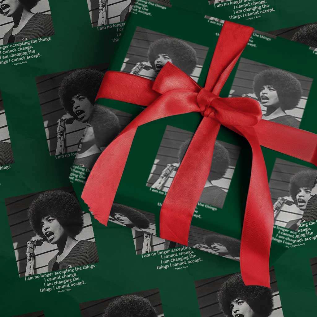 Angela Davis Inspirational Quote Wrapping Paper Roll Black History African Pride Power - Wonder Print Shop