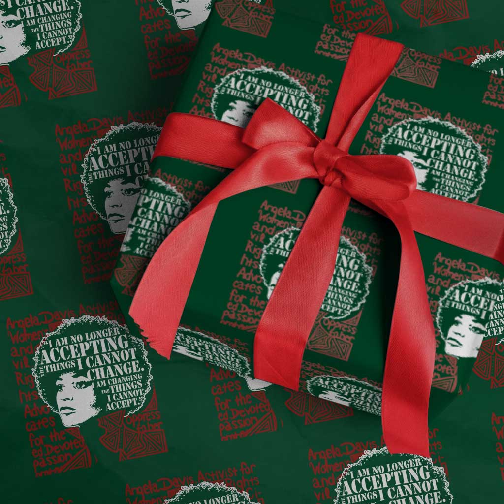 Angela Davis Inspirational Quote Wrapping Paper Roll Black History Month - Wonder Print Shop