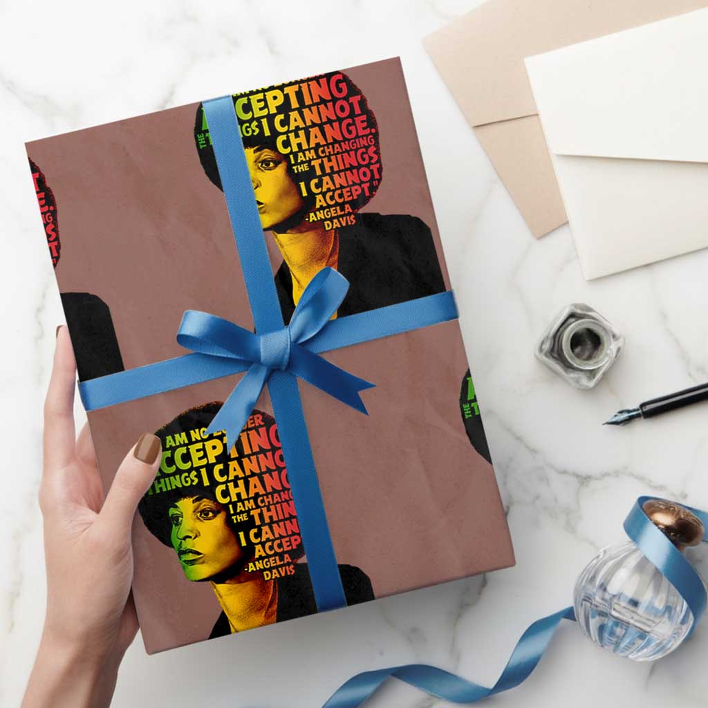 Angela Davis Inspirational Quote Wrapping Paper Roll Black History Month Afro Woman Activist - Wonder Print Shop
