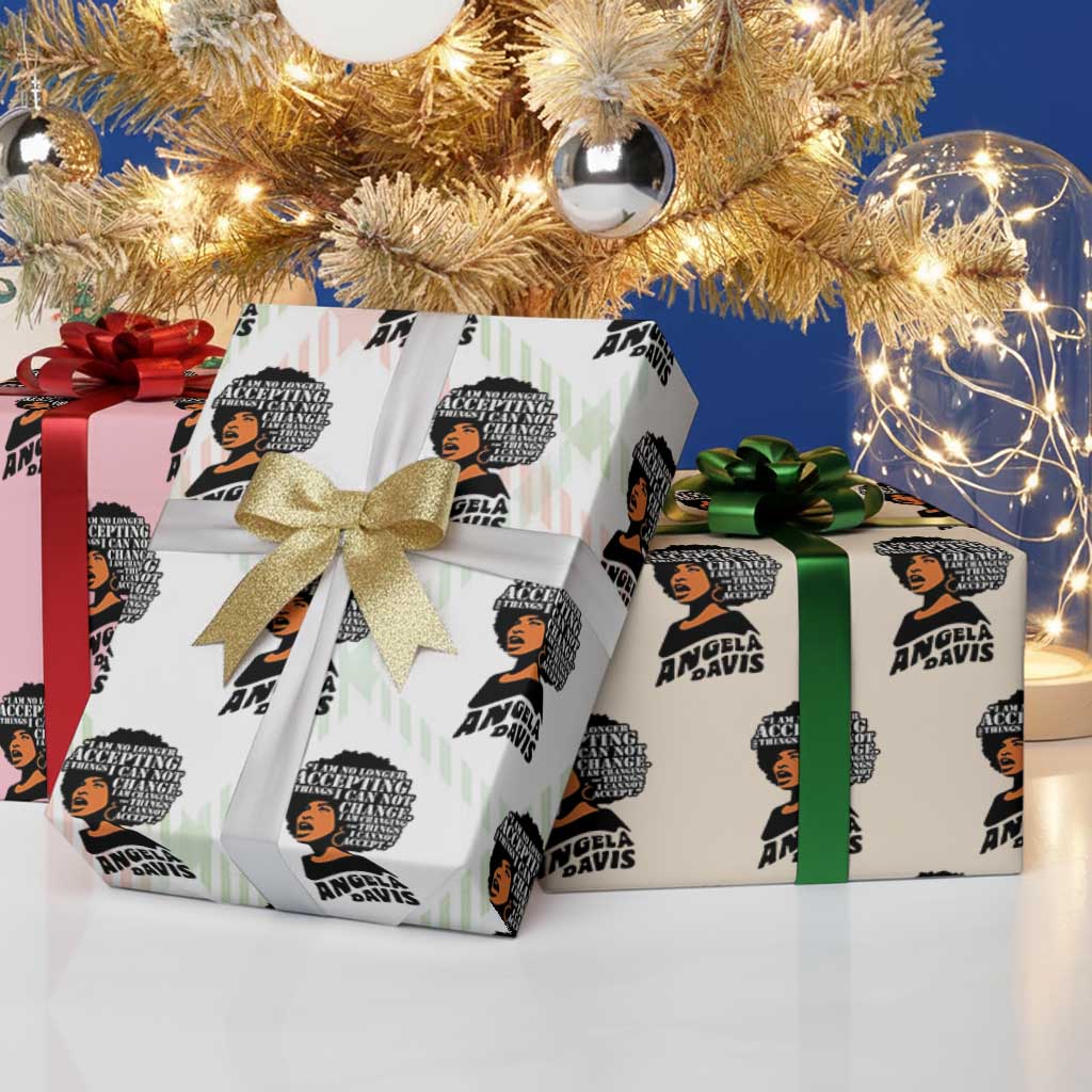 Angela Davis Inspirational Quote Wrapping Paper Roll I Am No Longer Accepting The Things I Cannot Change - Wonder Print Shop