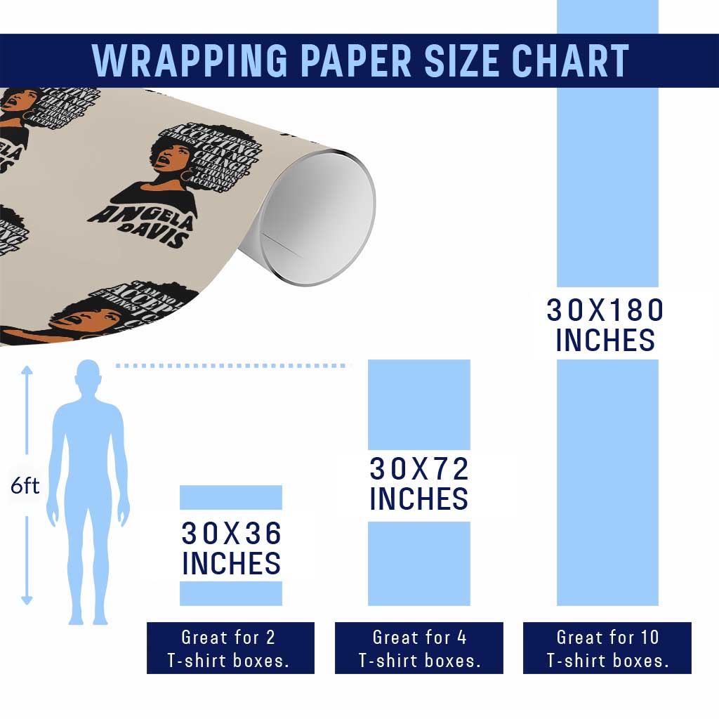 Angela Davis Inspirational Quote Wrapping Paper Roll I Am No Longer Accepting The Things I Cannot Change - Wonder Print Shop