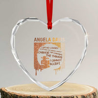 Angela Davis Quote Heart Crystal Glass Ornament I Am No Longer Accepting The Things I Cannot Change - Wonder Print Shop