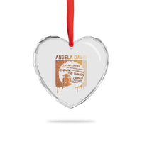 Angela Davis Quote Heart Crystal Glass Ornament I Am No Longer Accepting The Things I Cannot Change - Wonder Print Shop