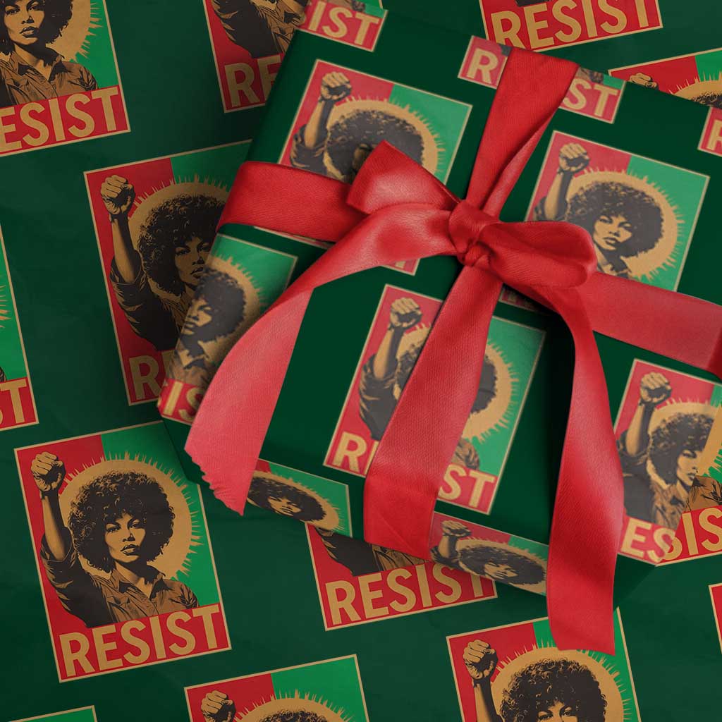 Angela Davis Wrapping Paper Roll Political Protest Resist Civil Rights Freedom - Wonder Print Shop