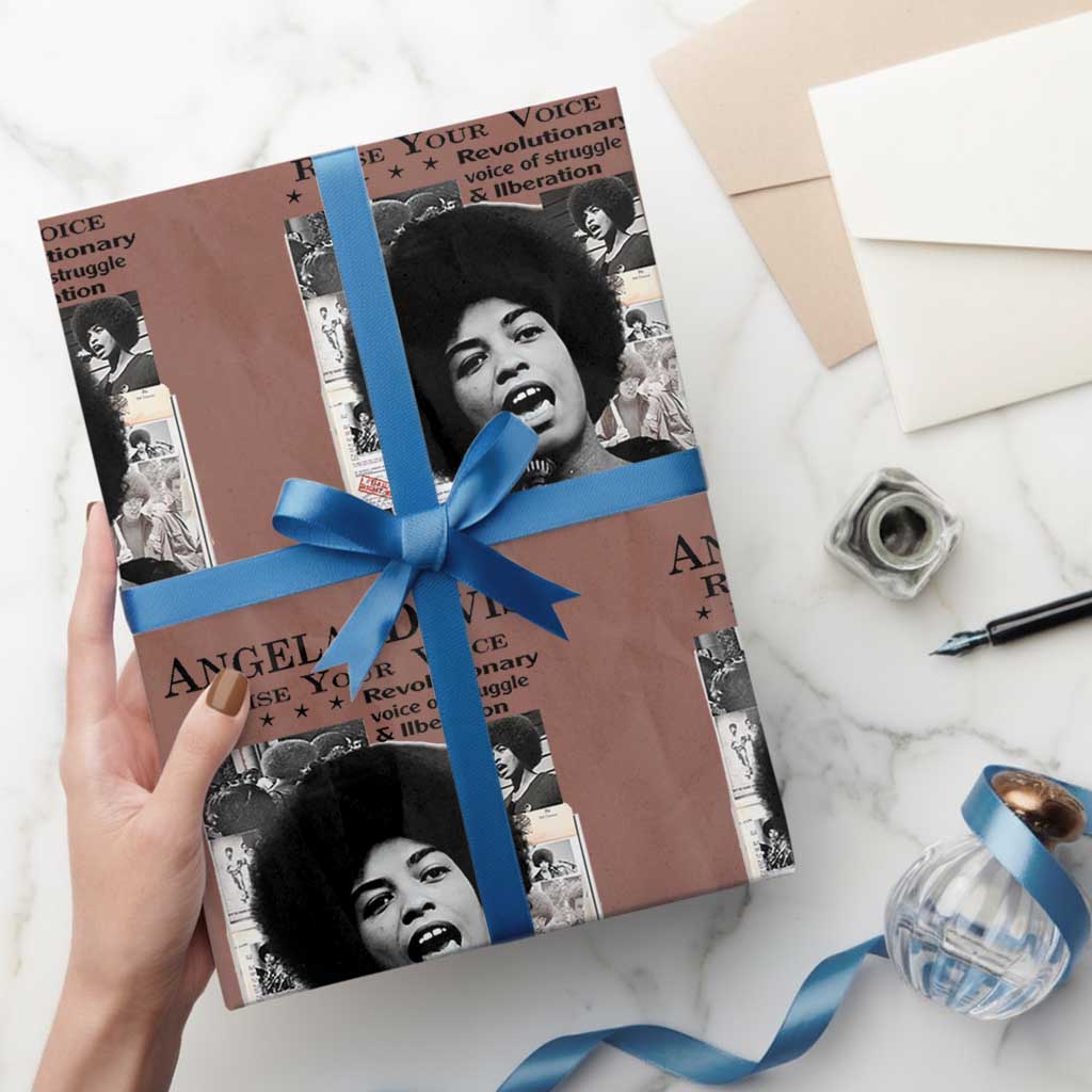Angela Davis Wrapping Paper Roll Raise Your Voice Revolutionary Power Liberation - Wonder Print Shop