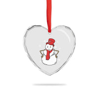 Angry Snowman Funny Xmas Heart Crystal Glass Ornament - Wonder Print Shop