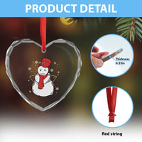Angry Snowman Funny Xmas Heart Crystal Glass Ornament - Wonder Print Shop