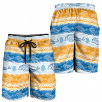 Anguilla Dolphins Pattern Shorts for Men Orange And Blue - Wonder Print Shop