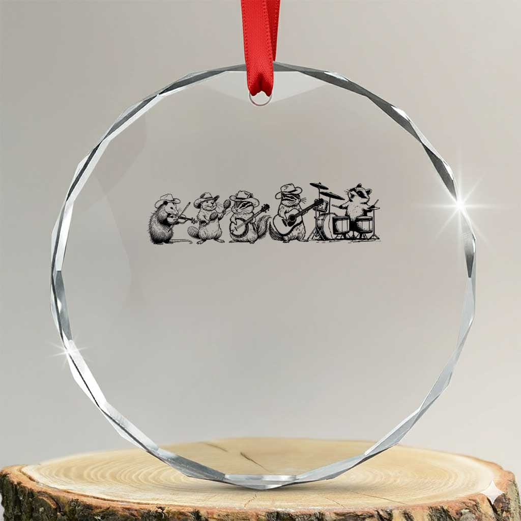 Animal Band Crystal Glass Ornament Funny Forest Animals Playing Instruments Vintage Music Lovers - Wonder Print Shop