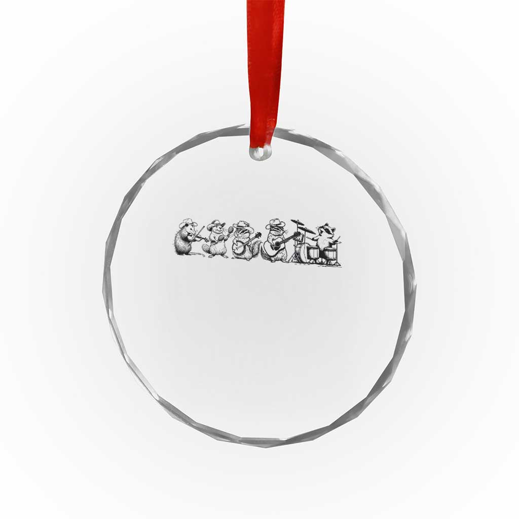 Animal Band Crystal Glass Ornament Funny Forest Animals Playing Instruments Vintage Music Lovers - Wonder Print Shop