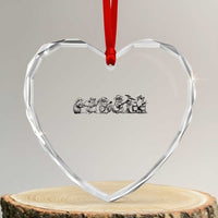 Animal Band Heart Crystal Glass Ornament Funny Forest Animals Playing Instruments Vintage Music Lovers - Wonder Print Shop