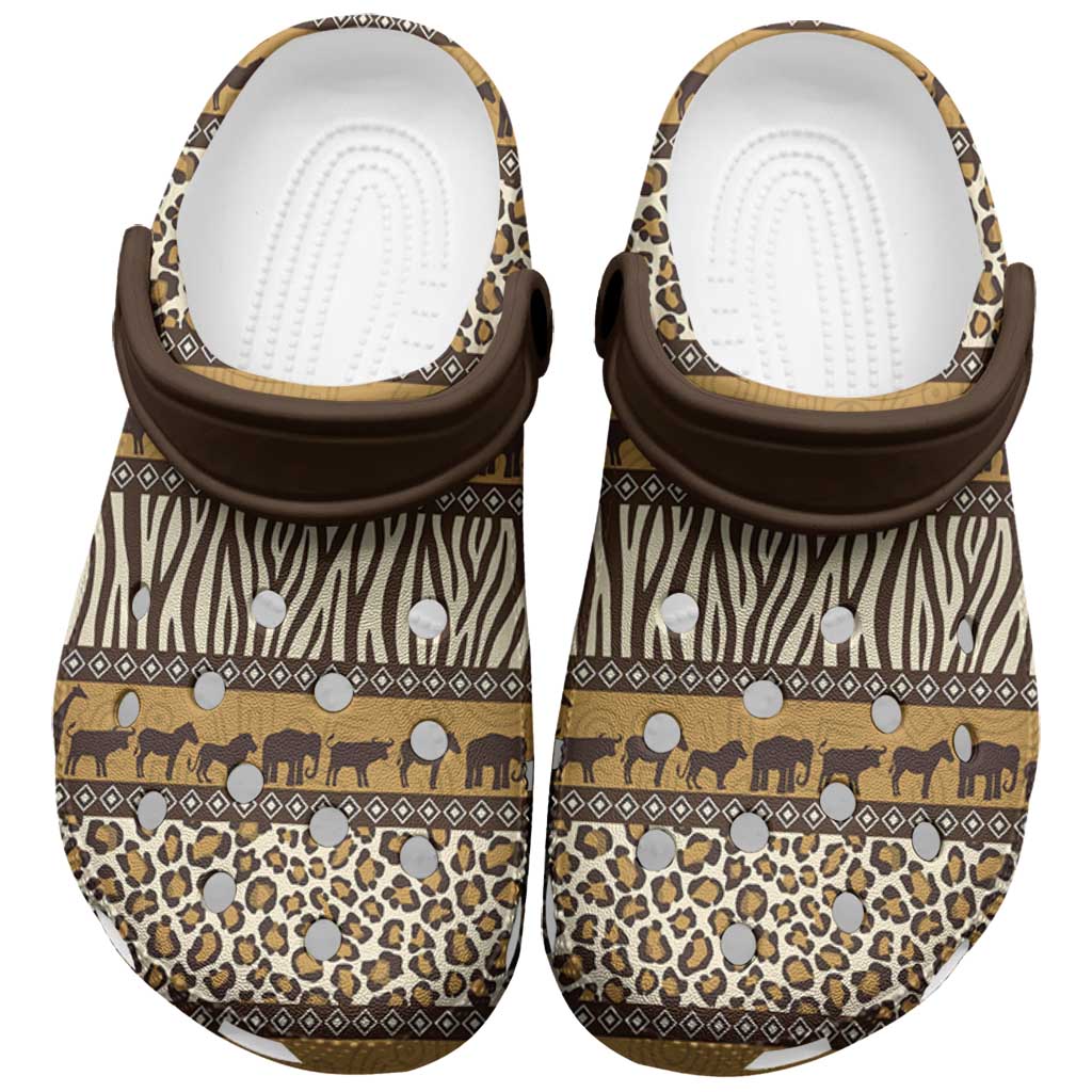Animal Skin Mix African Pattern Clogs Shoes - Wonder Print Shop