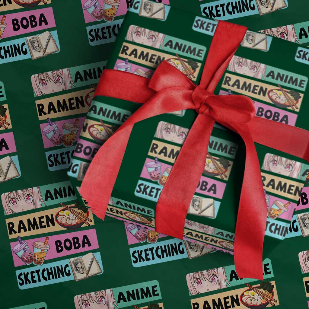 Anime Ramen Boba Sketching Wrapping Paper Roll Kawaii Otaku Manga Lover Japanese Pop Culture
