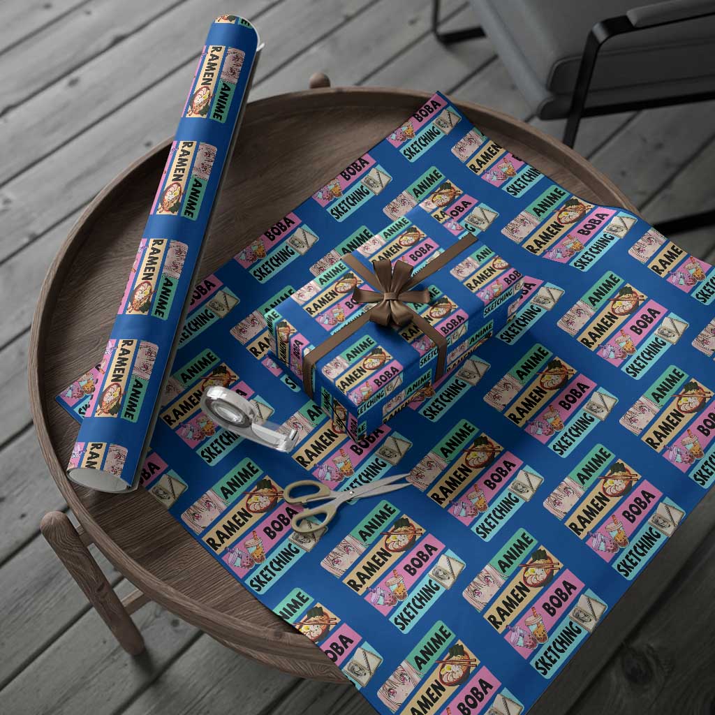 Anime Ramen Boba Sketching Wrapping Paper Roll Kawaii Otaku Manga Lover Japanese Pop Culture