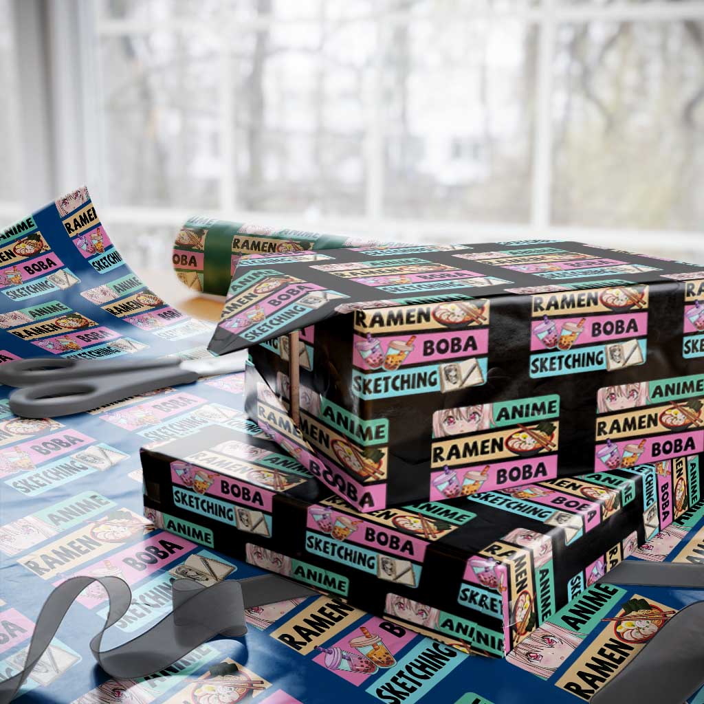 Anime Ramen Boba Sketching Wrapping Paper Roll Kawaii Otaku Manga Lover Japanese Pop Culture