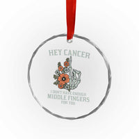 Anti Cancer Skeleton Middle Finger Crystal Glass Ornament Floral Fck Cancer TS02
