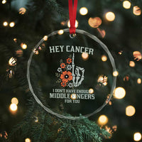 Anti Cancer Skeleton Middle Finger Crystal Glass Ornament Floral Fck Cancer TS02