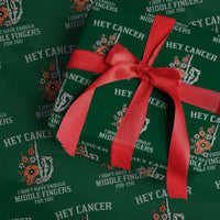 Anti Cancer Skeleton Middle Finger Wrapping Paper Roll Floral Fck Cancer - Wonder Print Shop
