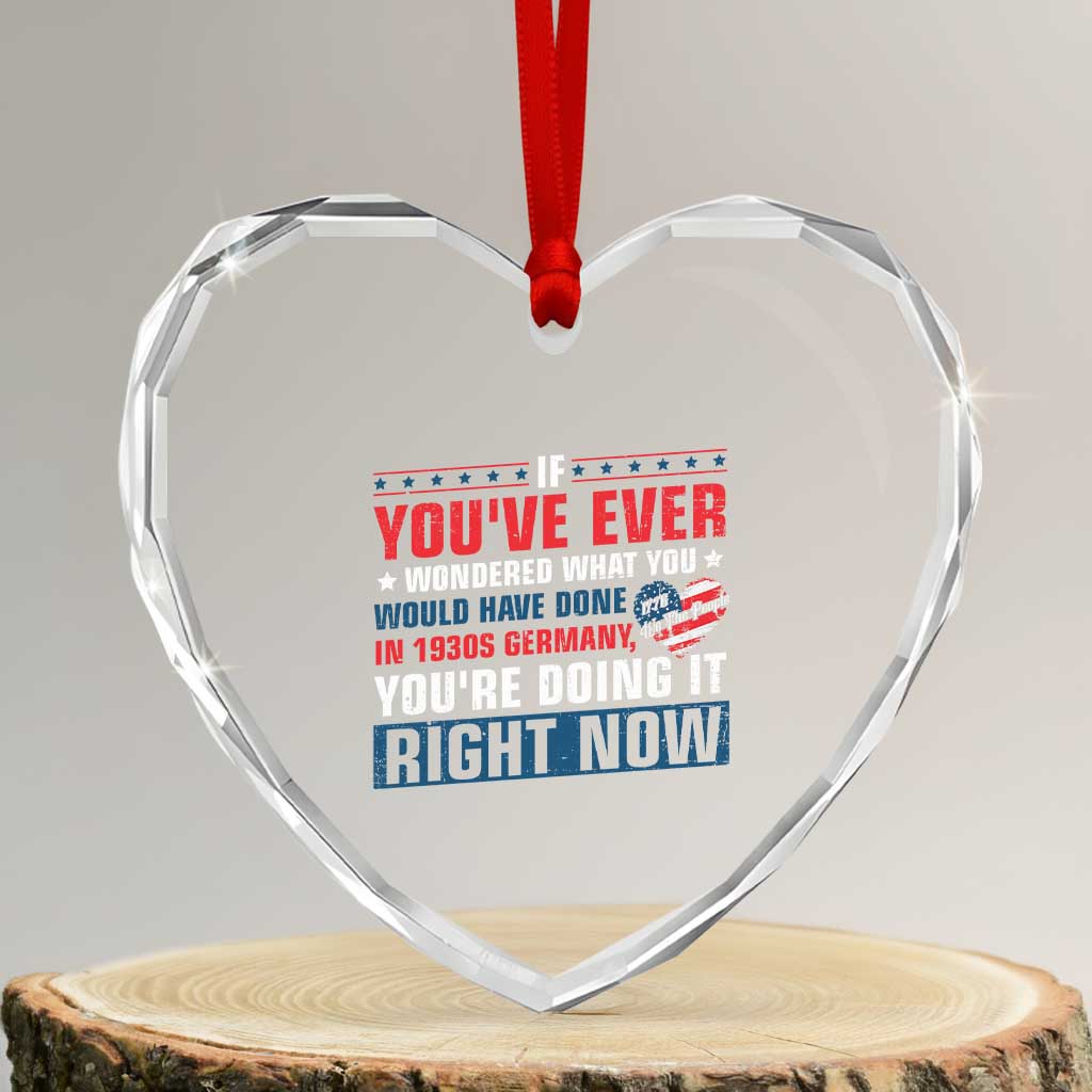 Anti Fascist Heart Crystal Glass Ornament Political Activism Human Rights