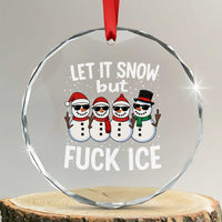 Anti ICE Christmas Crystal Glass Ornament Funny Snowman Cute Finger Let It Snow Funny FDT - Wonder Print Shop