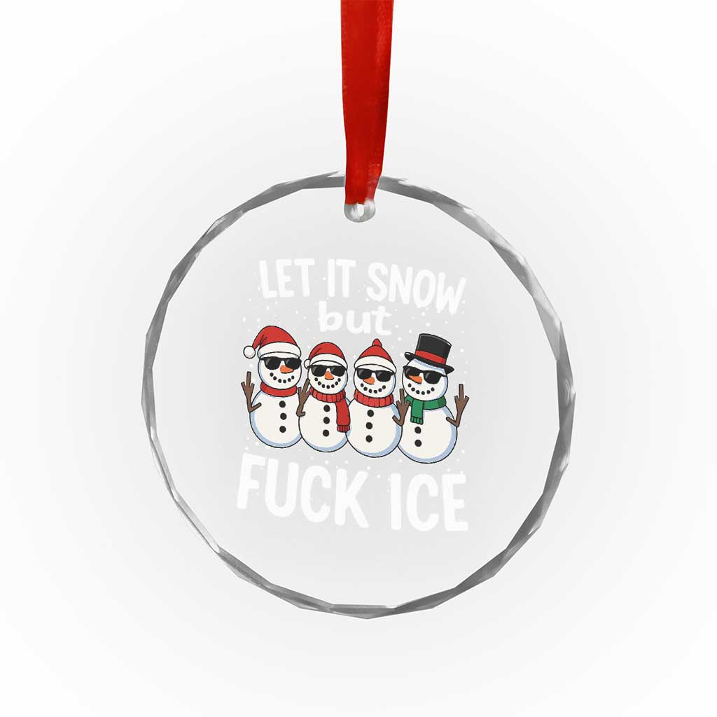 Anti ICE Christmas Crystal Glass Ornament Funny Snowman Cute Finger Let It Snow Funny FDT - Wonder Print Shop