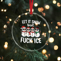 Anti ICE Christmas Crystal Glass Ornament Funny Snowman Cute Finger Let It Snow Funny FDT - Wonder Print Shop