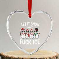 Anti ICE Christmas Heart Crystal Glass Ornament Funny Snowman Cute Finger Let It Snow Funny FDT - Wonder Print Shop