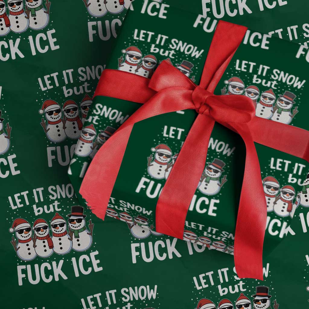 Anti ICE Christmas Wrapping Paper Roll Funny Snowman Cute Finger Let It Snow Funny FDT - Wonder Print Shop